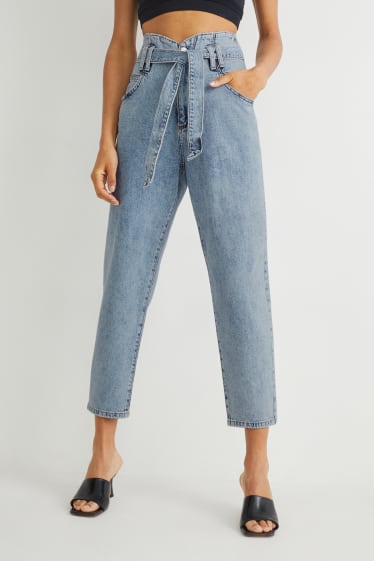 Damen - Mom Jeans - High Waist - jeans-hellblau