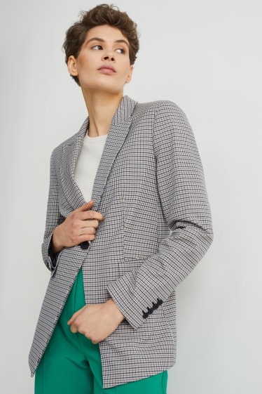Damen - Blazer - Regular Fit - 4 Way Stretch - beige / blau