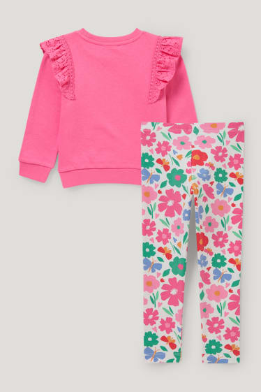 Filles - Ensemble - sweat et legging - deux pièces - rose