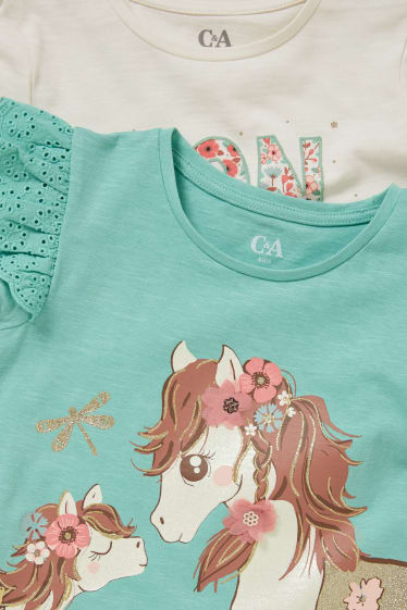 Exclusief online - Set - 2 T-shirts en broek - 3-delig - groen