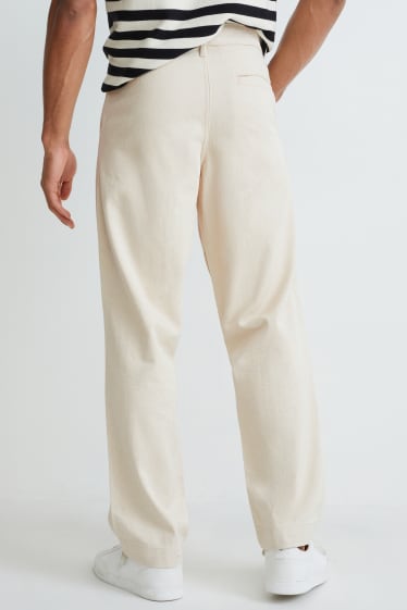 Pánské - Kalhoty chino - relaxed fit - krémové barvy