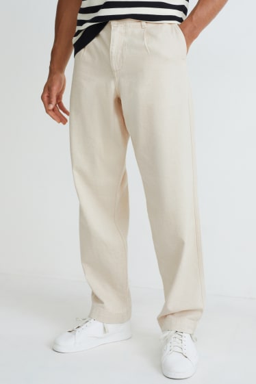 Hommes - Chino - relaxed fit - crème
