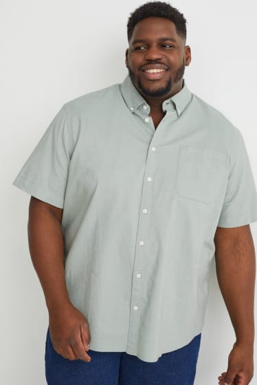 Men XL - Oxford shirt - regular fit - button-down collar - green-melange