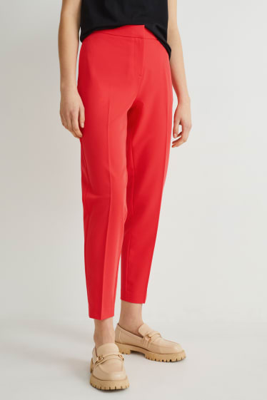 Mujer - Pantalón de oficina - mid waist - regular fit - rojo