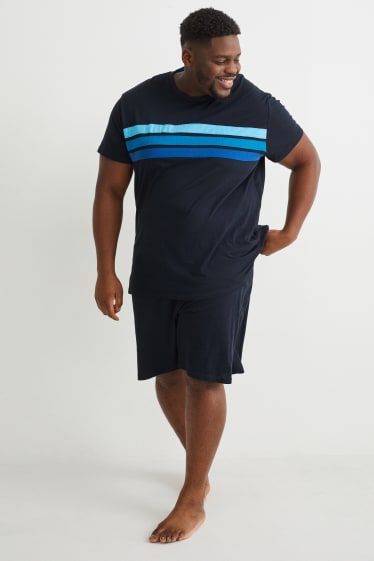 Uomo XL - Pigiama con pantaloni corti - blu scuro