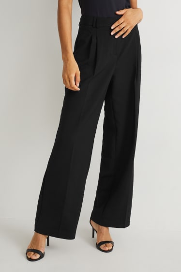 Mujer - Pantalón de oficina - high waist - wide leg - negro