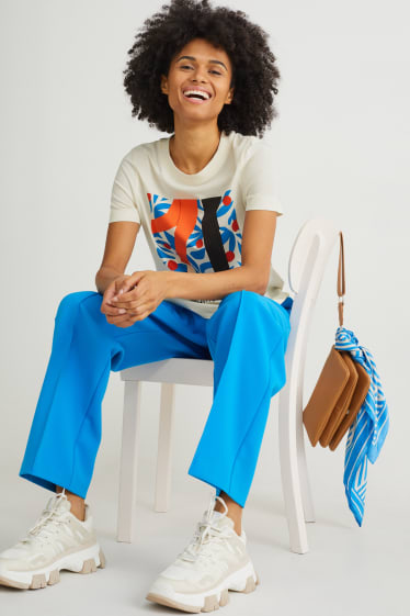 Dames - T-shirt - crème wit