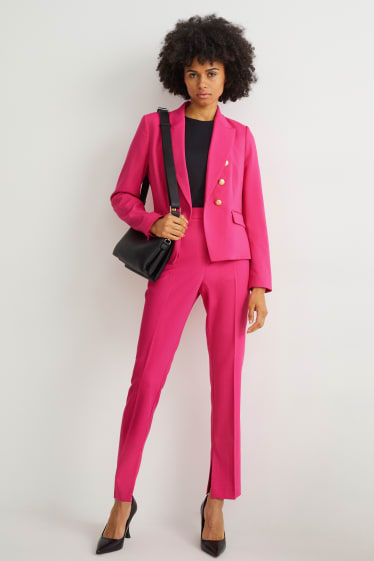 Damen - Business-Hose - High Waist - Slim Fit - pink