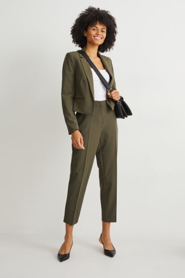 Dames - Business-broek - mid waist - regular fit - gerecyclede stof - donkergroen
