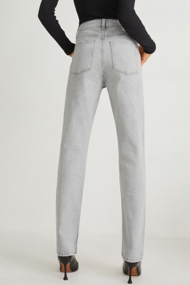 Dámské - Straight jeans - high waist - LYCRA® - džíny - světle šedé