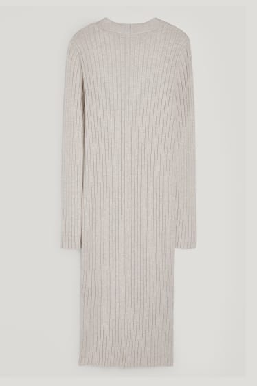 Damen - Strickkleid - hellbeige