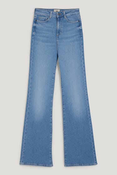 Damen - Flared Jeans - High Waist - jeans-hellblau