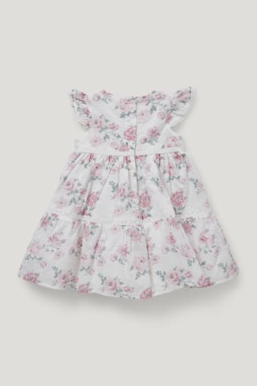 Miminka holky - Šaty pro miminka - s květinovým vzorem - bílá