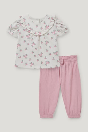 Baby Girls - Baby-Outfit - 2 teilig - cremeweiss