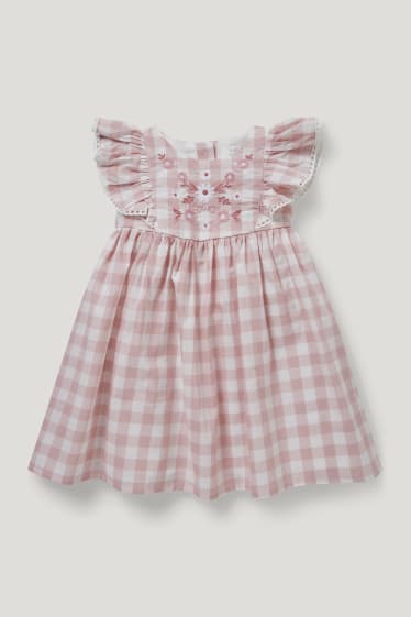 Baby Girls - Baby dress - check - rose