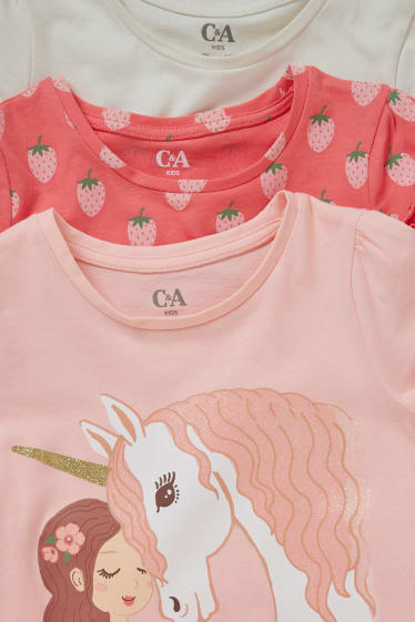 Batolata dívky - Multipack 3 ks - tričko s krátkým rukávem - růžová