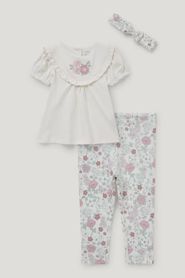 Bébé filles - Ensemble bébé - 3 pièces - blanc crème