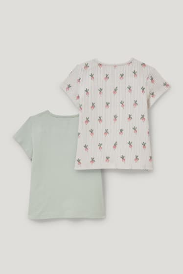 Baby Girls - Set van 2 - baby-T-shirt - mintgroen