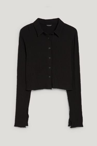 Clockhouse Girls - CLOCKHOUSE - korte blouse - met gerecycled polyester - zwart