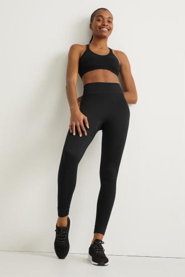 Mujer - Leggings - running - sin costuras - LYCRA® - negro