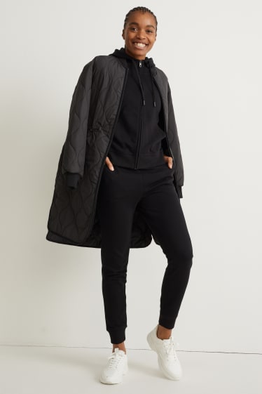 Donna - Giacca di felpa basic con cappuccio - nero