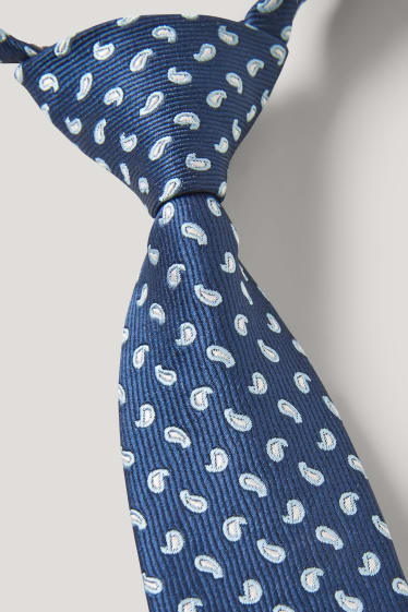 Garçons - Cravate - à motifs - bleu foncé