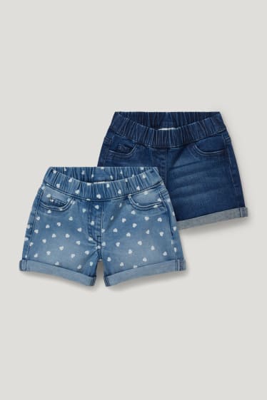 Nena petita - Paquet de 2 - pantalons curts texans - texà blau clar