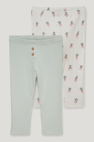 Baby Girls - Wielopak, 2 szt. - legginsy niemowlęce - miętowa zieleń