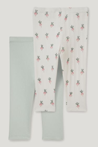 Baby Girls - Wielopak, 2 szt. - legginsy niemowlęce - miętowa zieleń