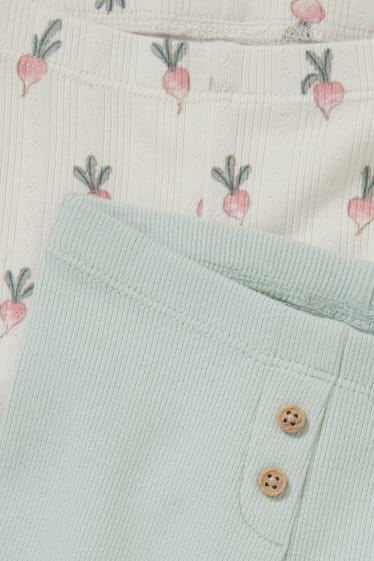 Baby Girls - Wielopak, 2 szt. - legginsy niemowlęce - miętowa zieleń
