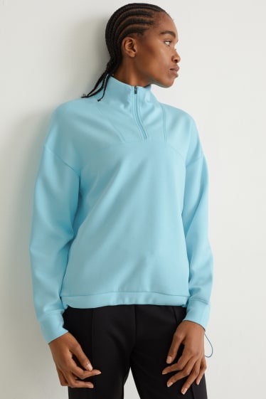 Dames - Sweatshirt - met gerecycled polyester - lichtturquoise
