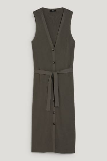Damen - Strickkleid - dunkelgrün