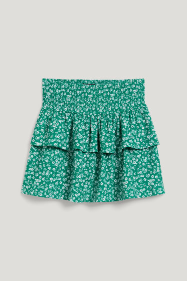 Bambine: - Gonna - a fiori - verde