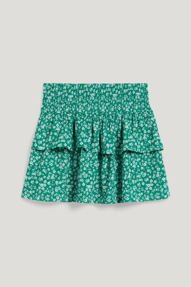 Bambine: - Gonna - a fiori - verde