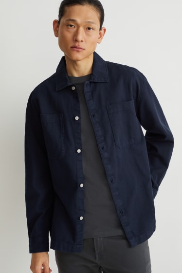 Hommes - Chemise - regular fit - col kent - bleu foncé
