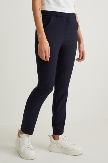 Kobiety - Spodnie materiałowe - średni stan - slim fit - ciemnoniebieski