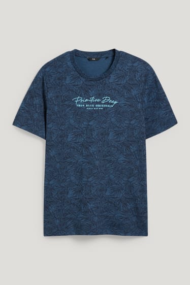 Heren - T-shirt - met gerecycled polyester - donkerblauw