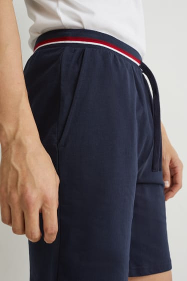 Heren - Pyjamashort - donkerblauw