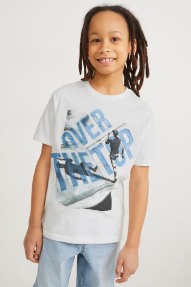Reverskraag - T-shirt - wit