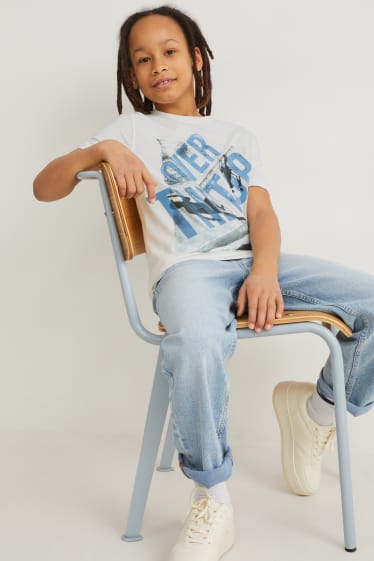Reverskraag - T-shirt - wit