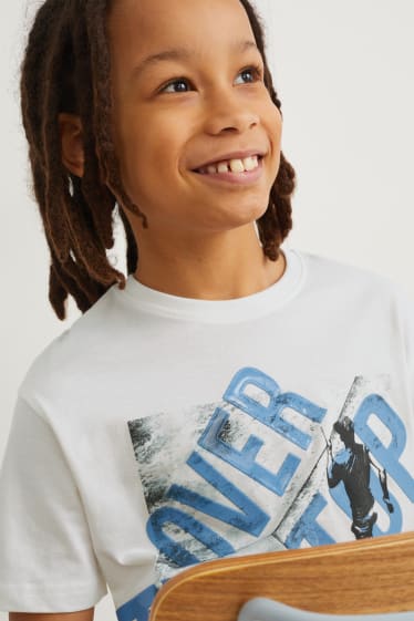 Reverskraag - T-shirt - wit