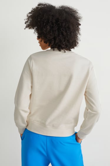 Damen - Sweatshirt - mit recyceltem Polyester - cremeweiß