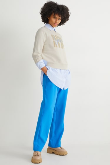 Damen - Sweatshirt - mit recyceltem Polyester - cremeweiß