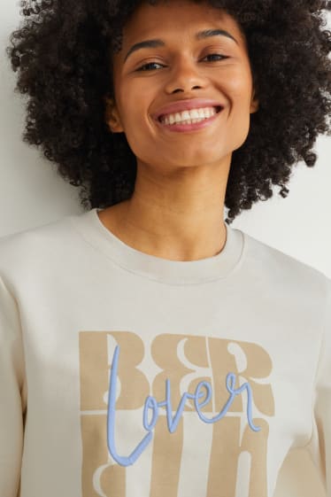 Damen - Sweatshirt - mit recyceltem Polyester - cremeweiß