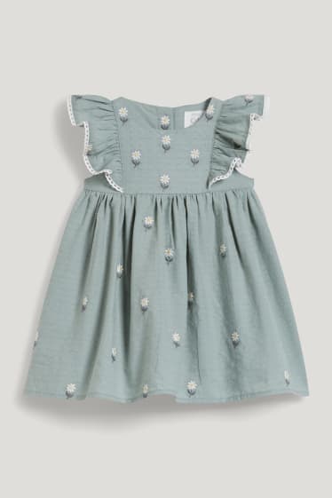 Baby Girls - Baby-Kleid - geblümt - grün