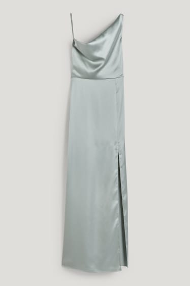 Exclu web - CLOCKHOUSE - robe en satin - festif - vert menthe