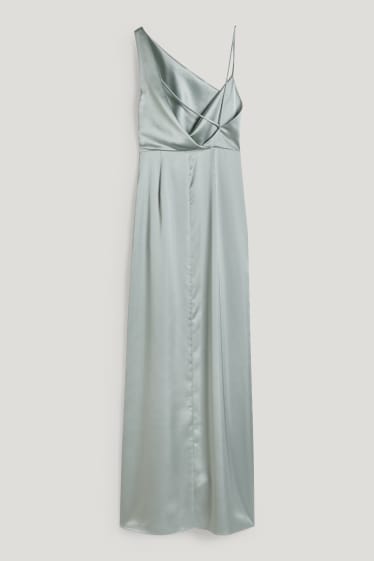 Exclu web - CLOCKHOUSE - robe en satin - festif - vert menthe