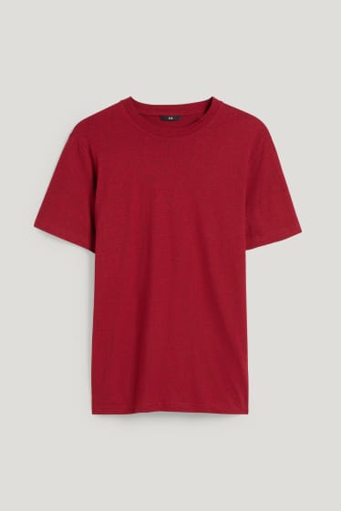 Heren - T-shirt - rood-mix