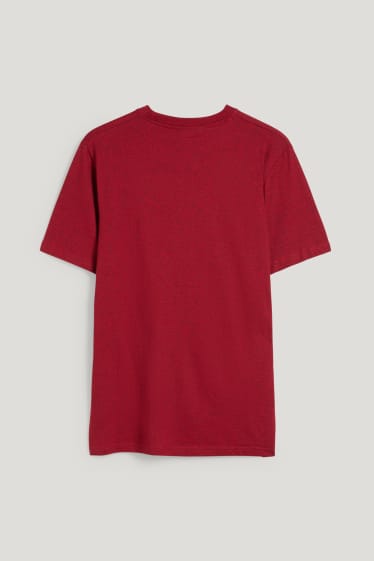 Heren - T-shirt - rood-mix