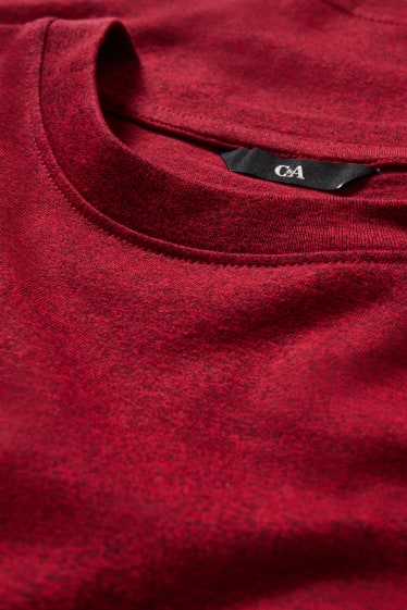 Heren - T-shirt - rood-mix